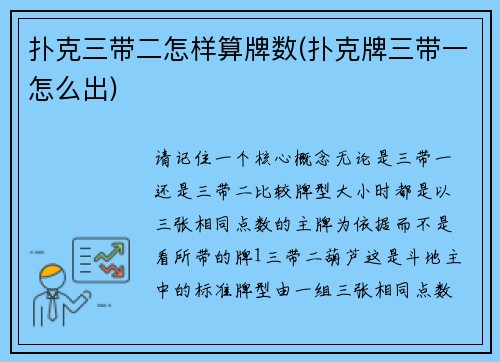 扑克三带二怎样算牌数(扑克牌三带一怎么出)